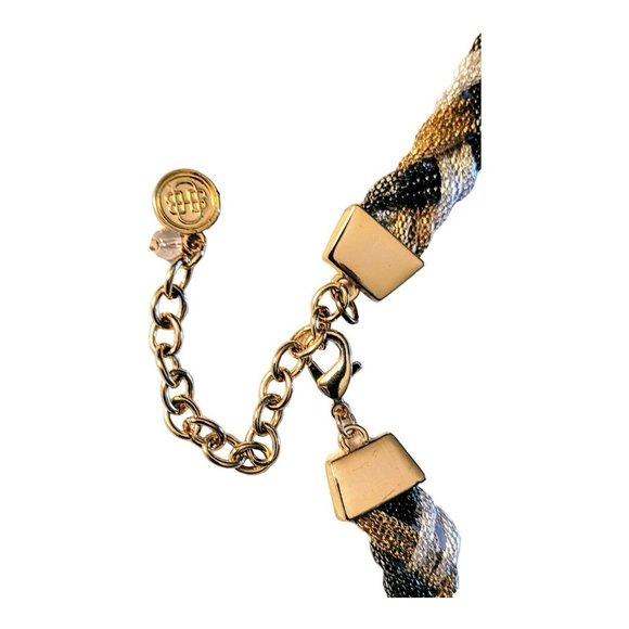 Women's Tri-Color Braided Choker Seed Beads 15+3" Gold Tone Clasp MA-10 02 - Picture 4 of 5